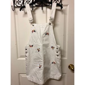 Forever 21 Floral Embroidered Overall Dress